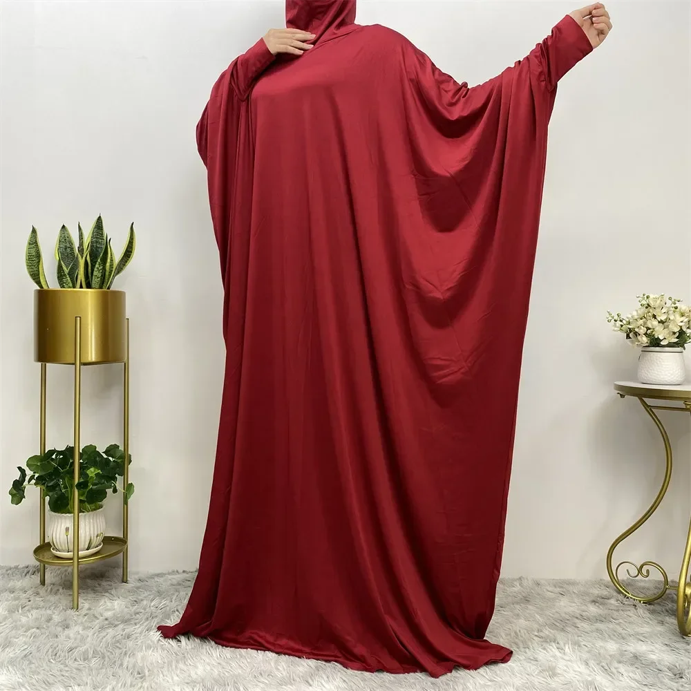 Abaya à capuche Eid femmes musulmanes vêtement de prière Robe à manches chauve-souris Abayas islamique Kaftan dubaï turquie Robe aérienne Burqa Caftan