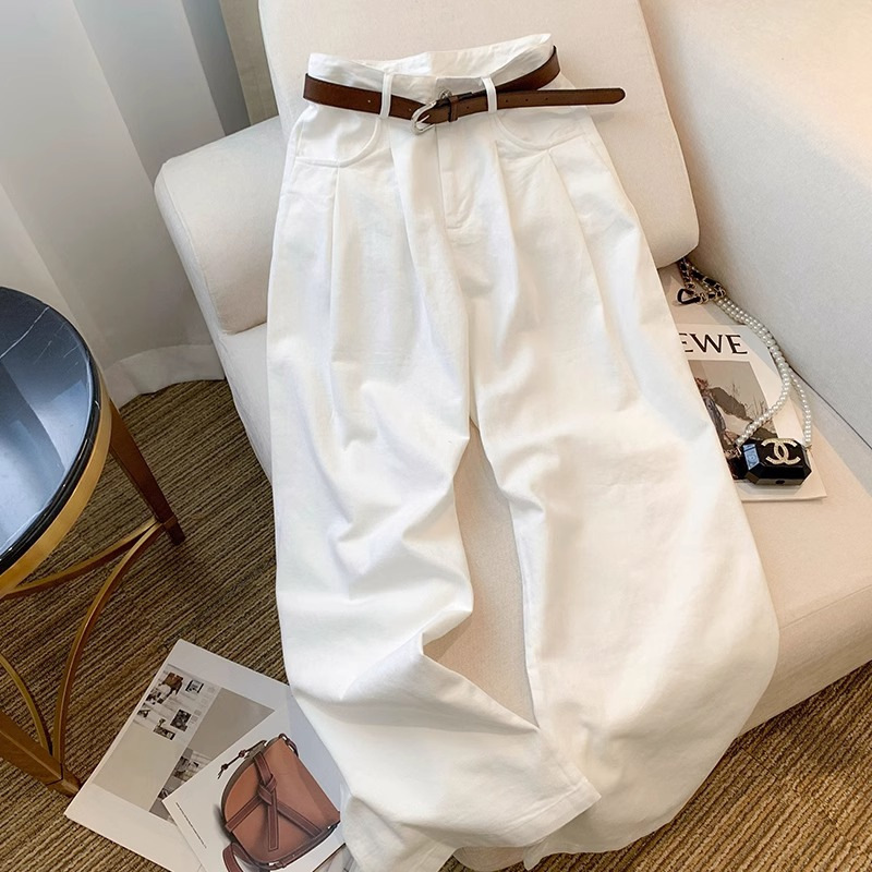 Jean kaki taille haute à jambe large pour femme, coupe droite ample, longueur ras du sol, fluide et amincissant, collection automne, offre spéciale de la saison