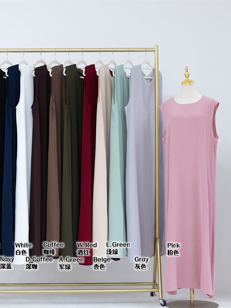 Ramadan sans manches Abaya turquie Islam arabe musulman Robe longue robes africaines pour femmes vêtements Robe Musulmane Femme robes
