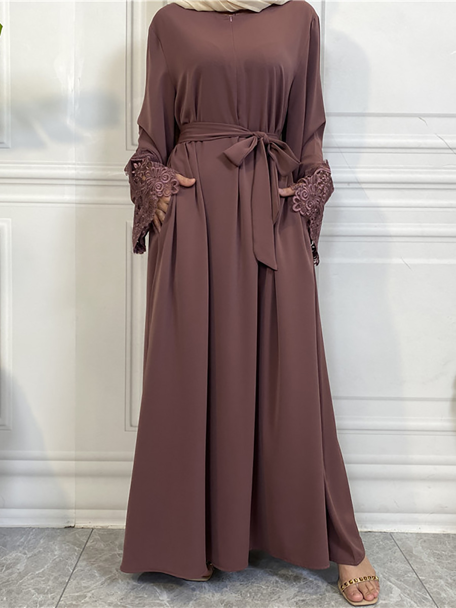 Abaya-Robe Maxi Modeste pour Femme Musulmane, Kaftan de Turquie, Vêtements Islamiques, Hijab Éducatif