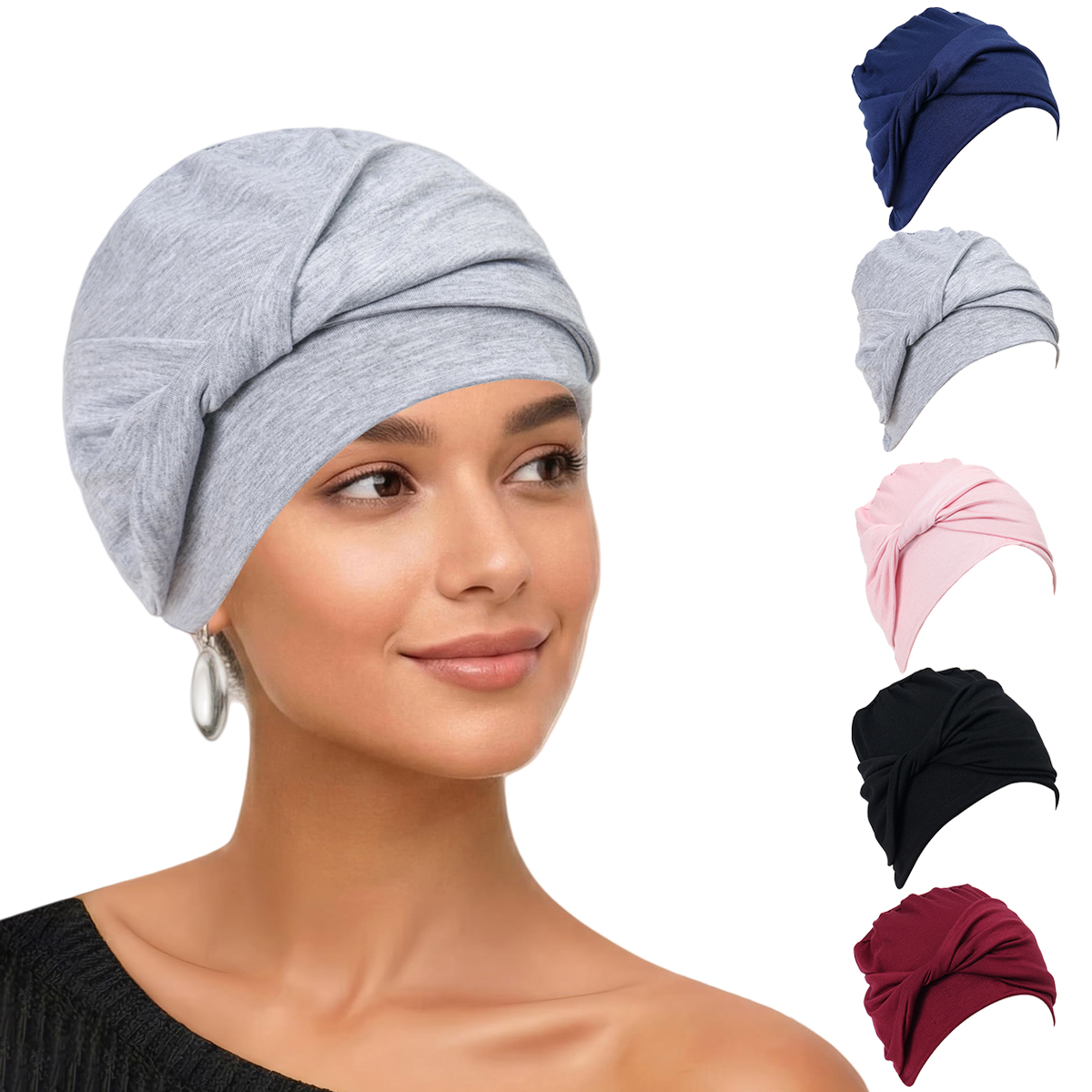 Nouveau Turban Hijab Uni Extensible et Doux pour Femme 2026 – Foulard Indien pour Cheveux, Écharpe à Nouer, Idéal pour la Perte de Cheveux, Voile Islamique