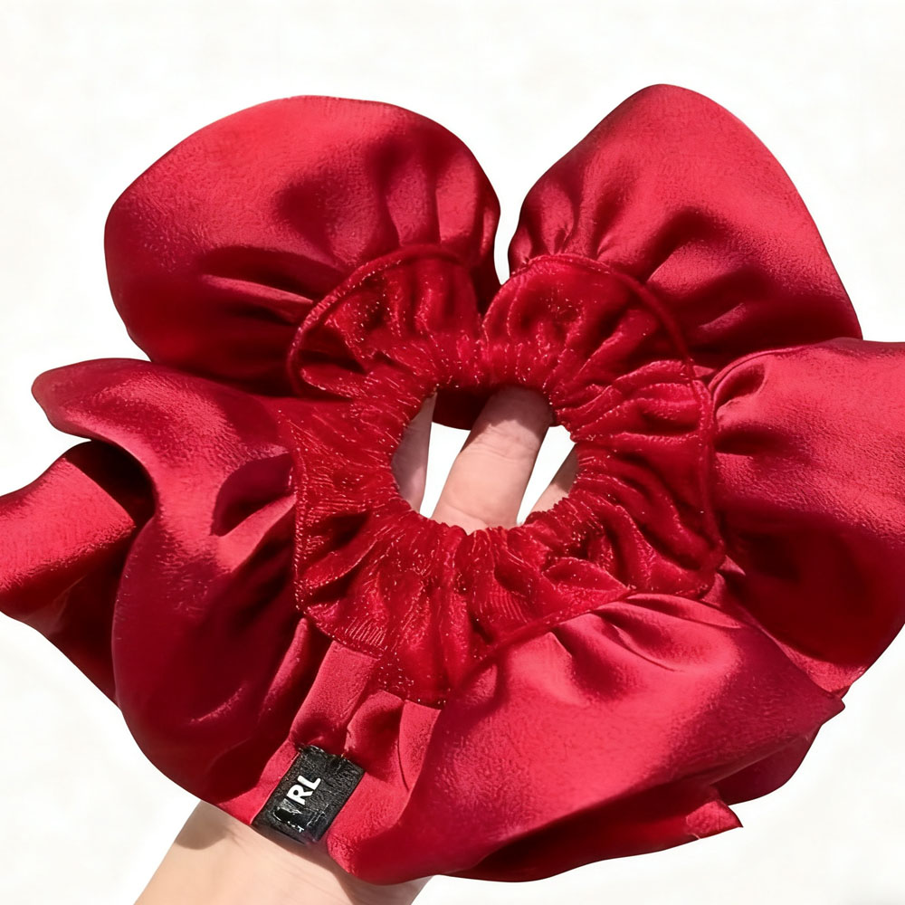 Grande boucle de cheveux florale avec Texture satinée, bandeau moelleux français élégant, cheveux enroulés, accessoire de bandeau pour gros intestin, 1 pièce