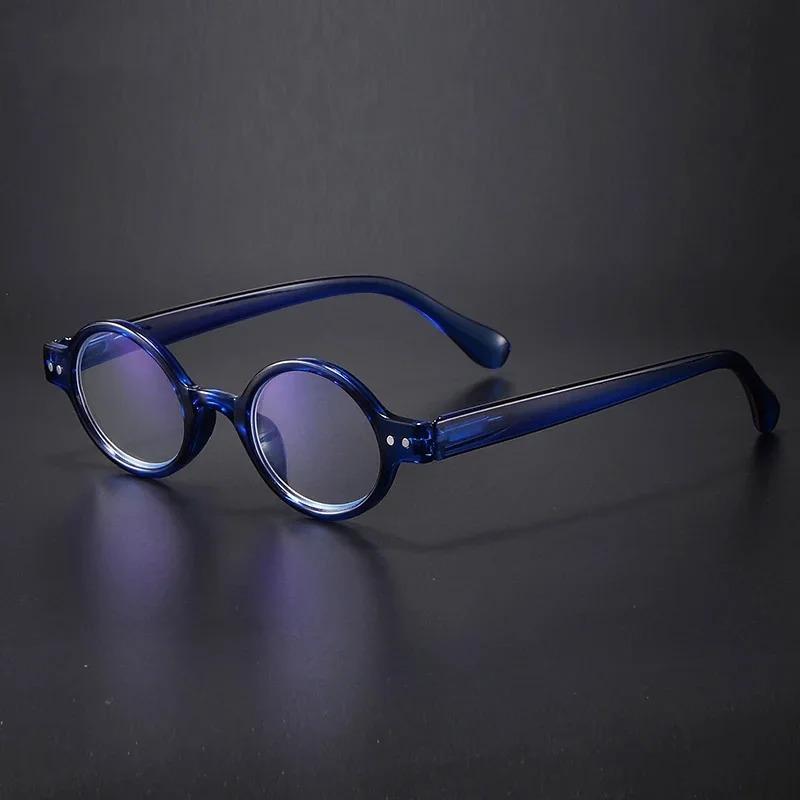 Lunettes rondes monture femmes hommes Vintage Anti lumière bleue lunettes rondes lunettes de lecture charnière à ressort loupe presbyte dioptrie