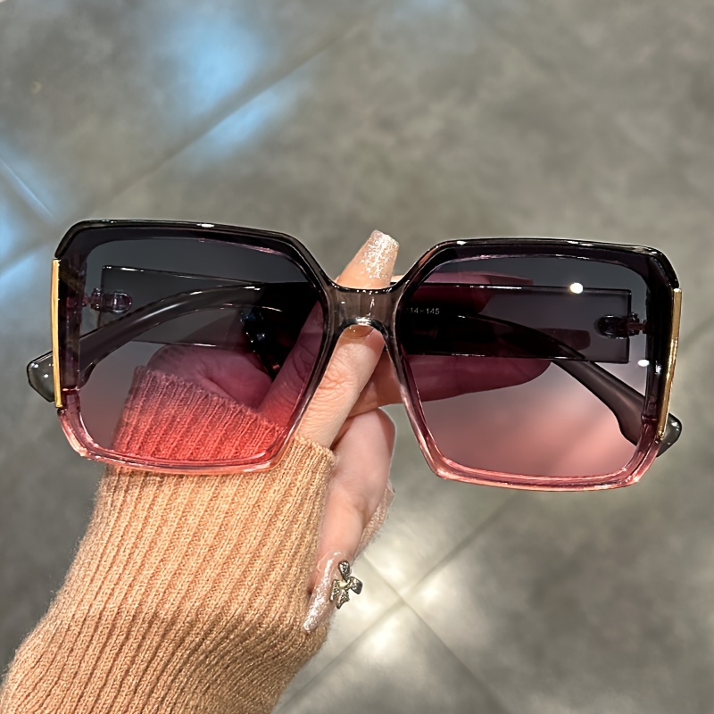 Lunettes de soleil carrées Extra larges pour hommes et femmes, lunettes de couleur dégradée de marque, fête d'été