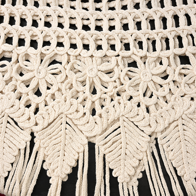 Débardeur en Crochet transparent pour femmes, Cover-Up pour Bikini, ajouré, sans manches, à franges, tenue de plage, de vacances, style Boho, été
