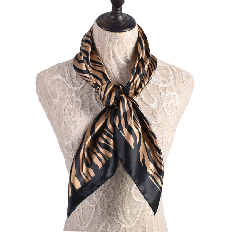 Grand Foulard Carré Simple à Motif Zèbre 18/90 Documents, Mode Européenne et Américaine, en Stock