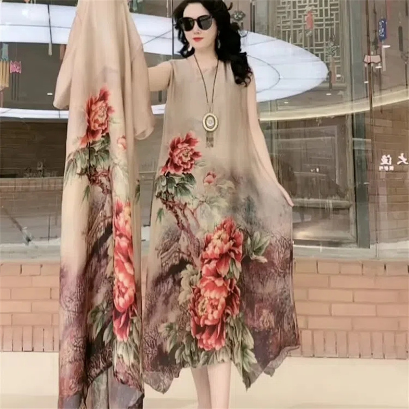 Injfur s-Ensemble deux pièces élégant pour femmes, haute atmosphère, grande taille, tempérament, jupe longue, dépannage, nouveau, été 2024