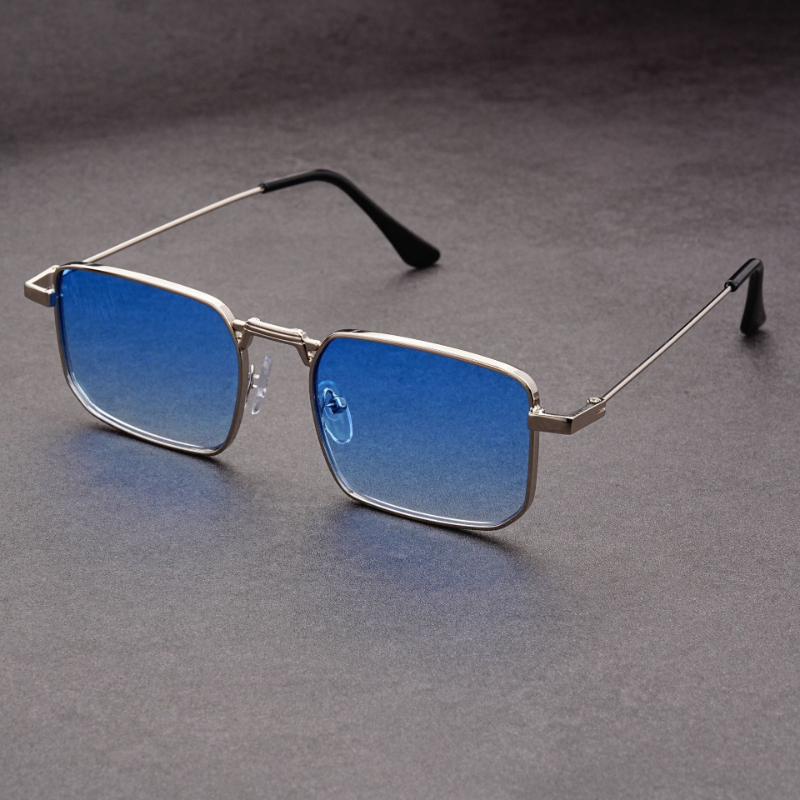 Lunettes de soleil rectangulaires tendance pour hommes et femmes, style vintage, pour la conduite, monture métallique de marque de luxe, Lentes De Sol Hombre