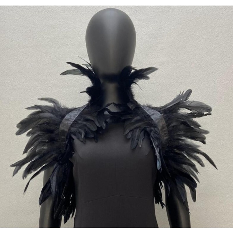 Châles robe Cape écharpe blanche fête de mariage châle turquie Y2k Cosplay plume Halloween Snood enfants Style gothique femmes fourrure