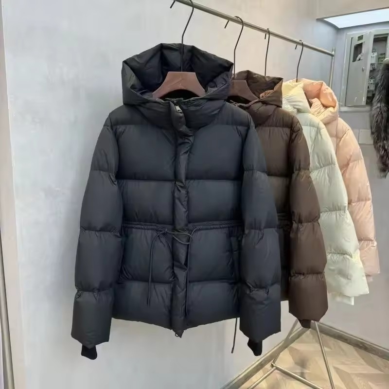 Veste rembourrée en coton pour femme, manteau en duvet, Parkas à capuche, cordon de serrage, taille épaisse et chaude, à la mode, automne hiver