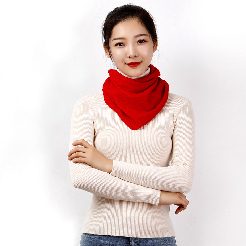 Écharpe Triangle en laine pour femmes, châle, chauffe-cou, couleur unie, polyvalent, Pashmina, doux, accessoires en tricot de printemps, 160x40cm