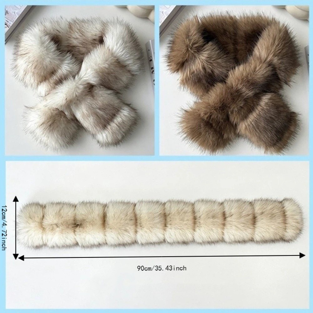 Écharpe à col en fourrure épaisse et douce, écharpe de protection pour le cou, écharpe croisée pour l'hiver.