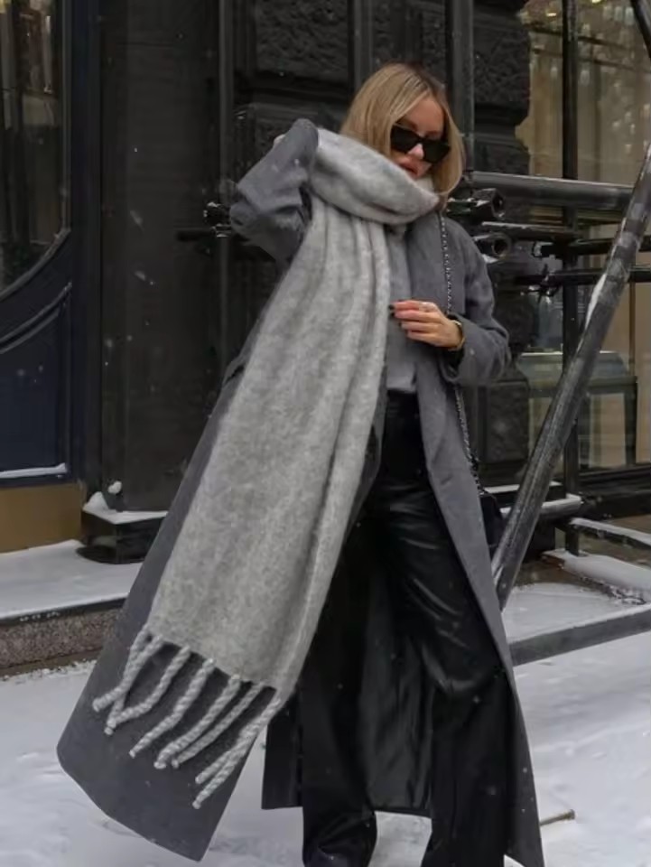 Écharpe d'hiver pour femmes cachemire chaud solide Pashmina couverture enveloppes femme épais doux Bufanda grand gland châle Long Poncho Echarpe