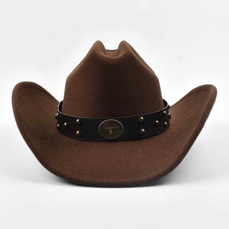Hommes femmes Vintage grand bord Western Cowboy chapeau Gentleman Cowgirl Jazz chapeau Cloche église casquettes