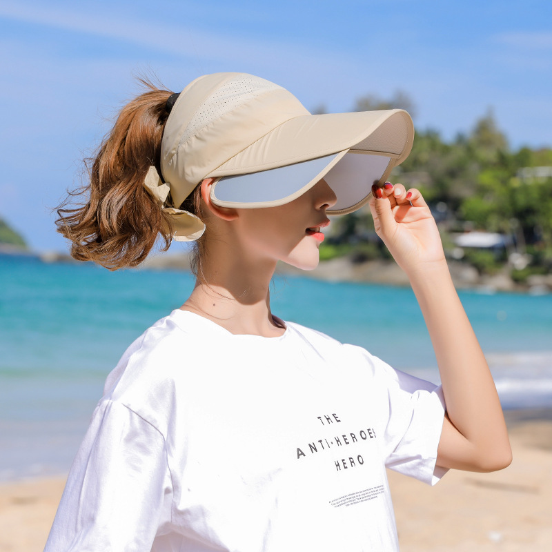 Chapeau de soleil d'été visière casquettes femme bord évolutif vide haut casquette de Baseball Protection UV plage pare-soleil chapeaux pour les femmes