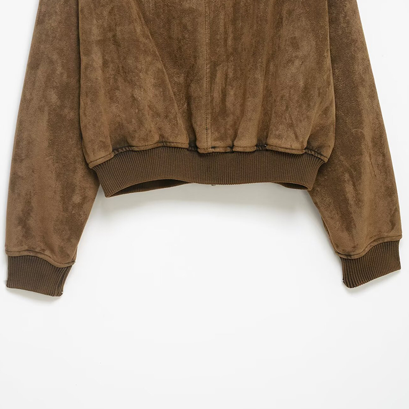 Vestes Manteaux Vêtements d'extérieur pour femmes Hauts à manches longues unis avec fermeture éclair 2026 zartins Mode élégante Khaki Casacas Femme Vestes courtes
