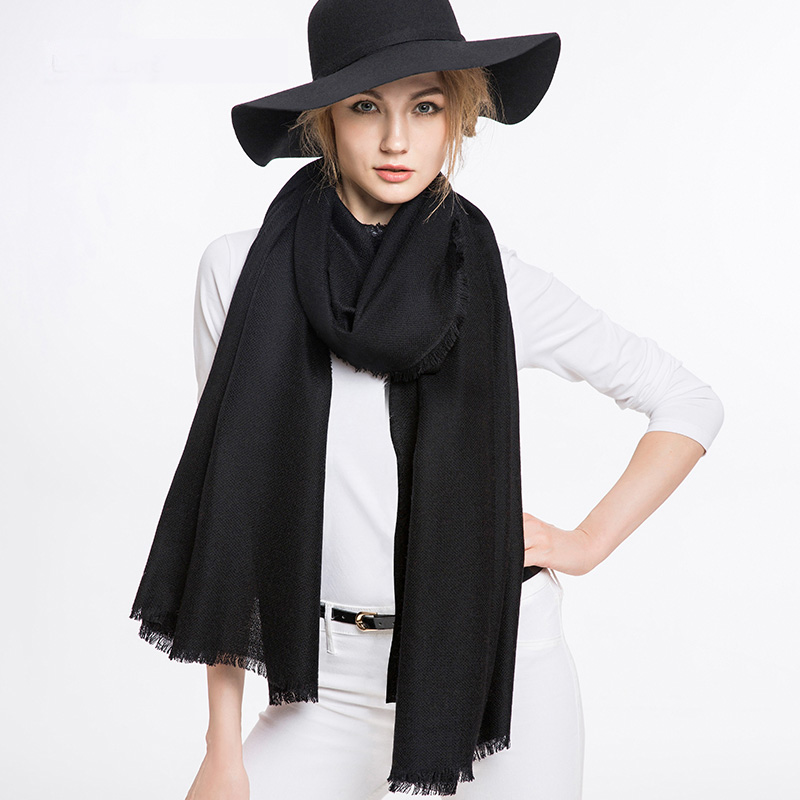 Écharpe en laine pour femme, châles et enveloppes d'hiver, marque de luxe, écharpes à la mode pour dames, poncho, chaîne blanche 2019