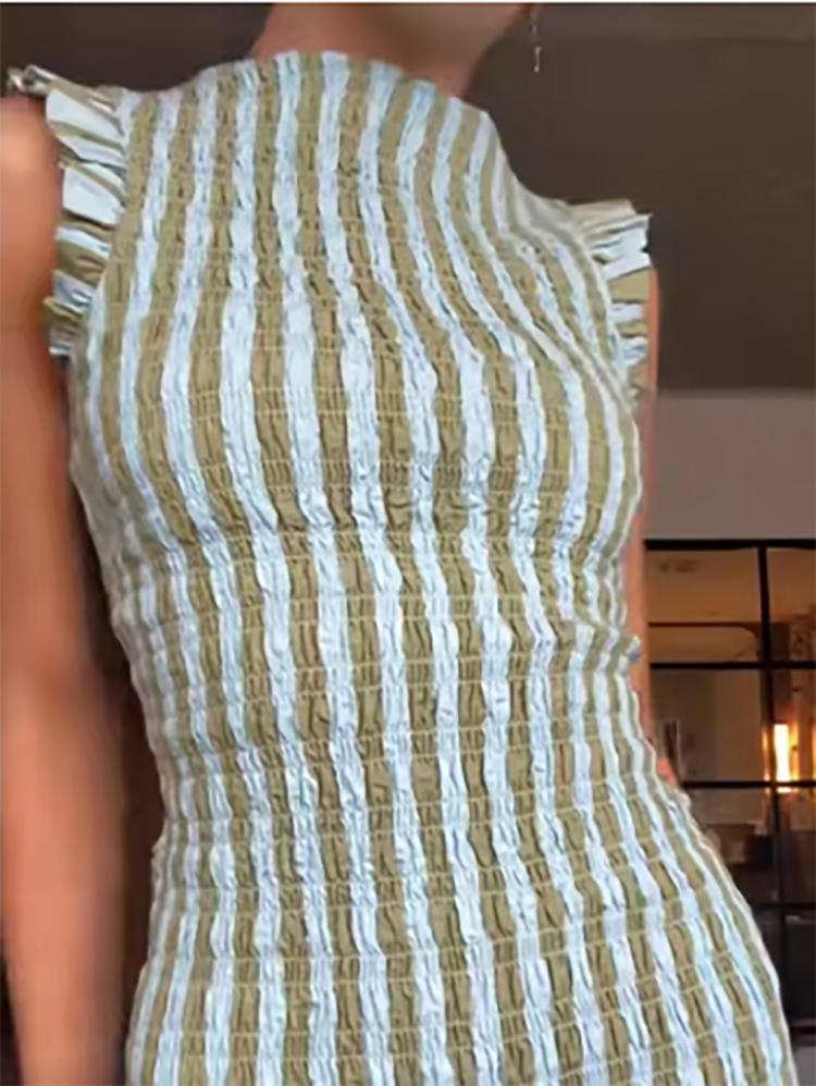 Robe longue de vacances à col mi-haut, décontractée, drapée, sans manches, style bohème, élégante, taille haute, Slim, robe de soirée trapèze