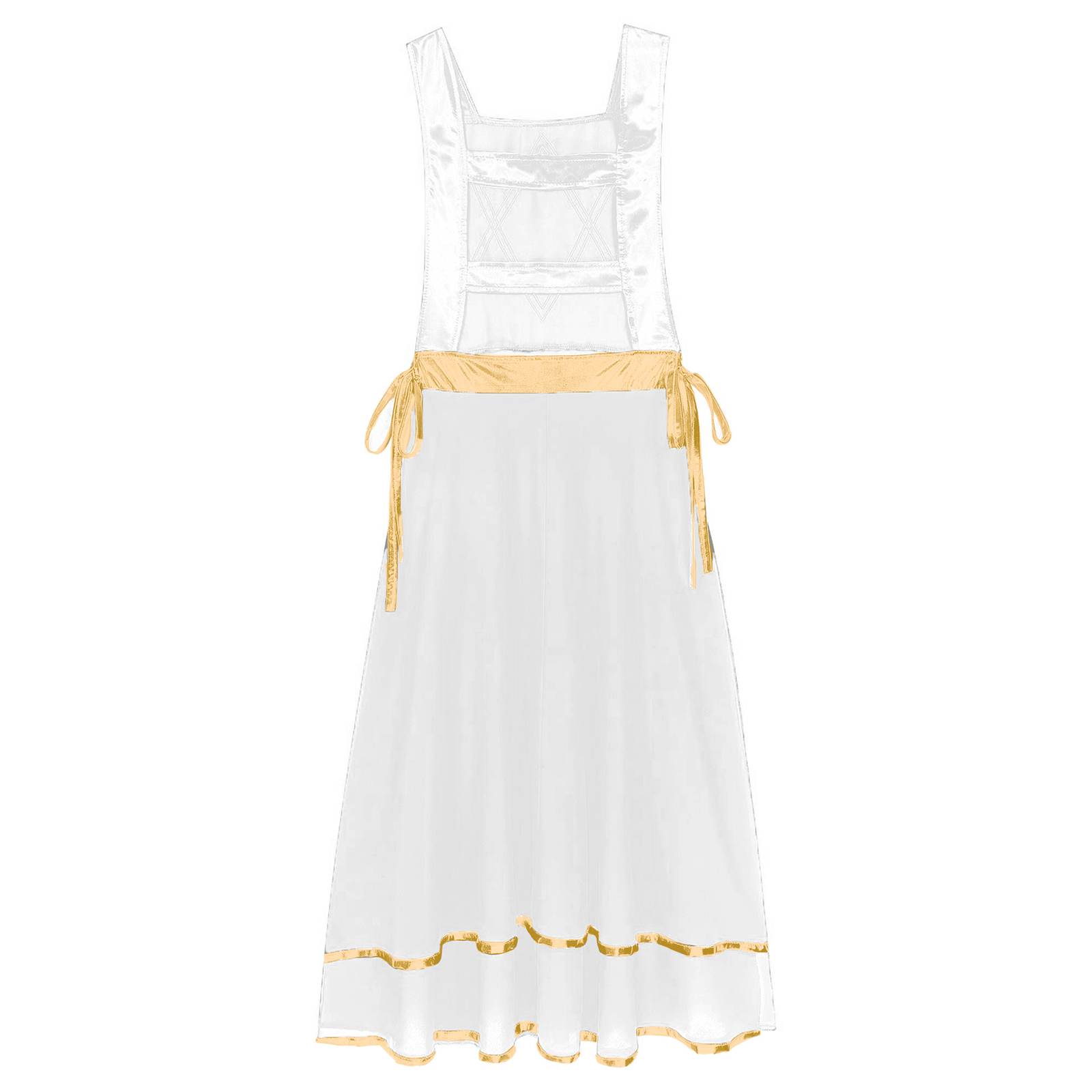 Robe de danse lyrique pour femmes, Costume de spectacle liturgique de culte de chorale d'église, sans manches, tunique à lacets, vêtements de danse