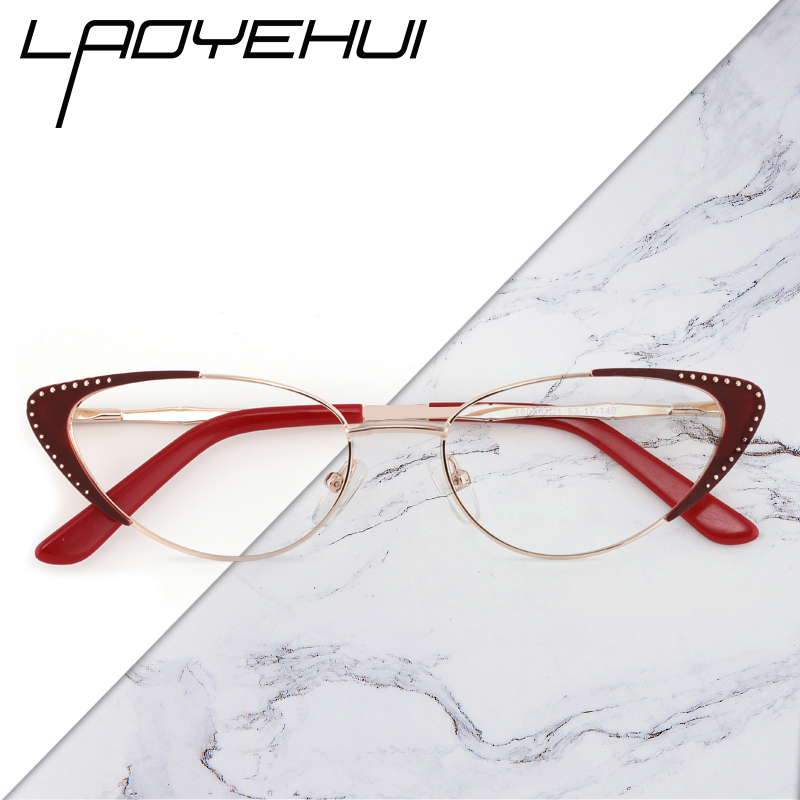 Montures de lunettes œil de chat pour femmes, lunettes vintage à rivets, lunettes optiques, anti-lumière bleue, contrevenants