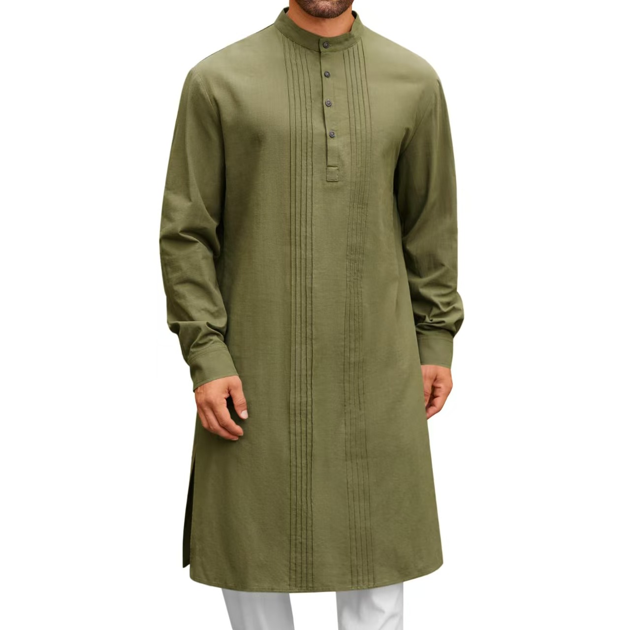 Robe musulmane à manches longues pour hommes, vêtements 100% coton, pull, Kaftan arabe islamique, costume du moyen-orient, dubaï, Abaya, nouvelle collection