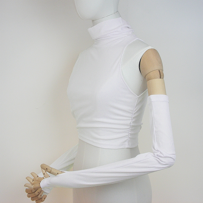 Femme vêtements automne 2025 débardeur manches couverture sans manches plis latéraux col roulé T-shirt Sexy côtelé tricoté hauts Y2k 2529