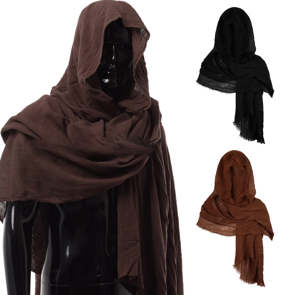 Cosplay – écharpe à capuche rétro de Pirate médiéval pour hommes, cape enveloppante noire et verte, Costume de mascarade d'halloween de la Renaissance, capot d'épaule