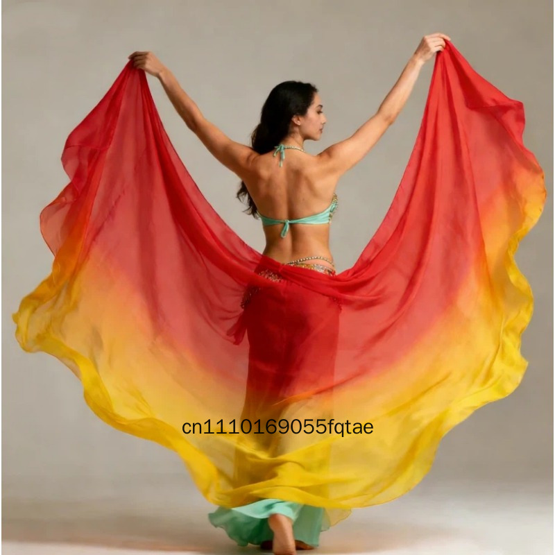 Voiles de danse orientale 100% soie véritable, faits main, teints, écharpes et châles sur mesure, accessoires de performance de danse orientale, nouveauté