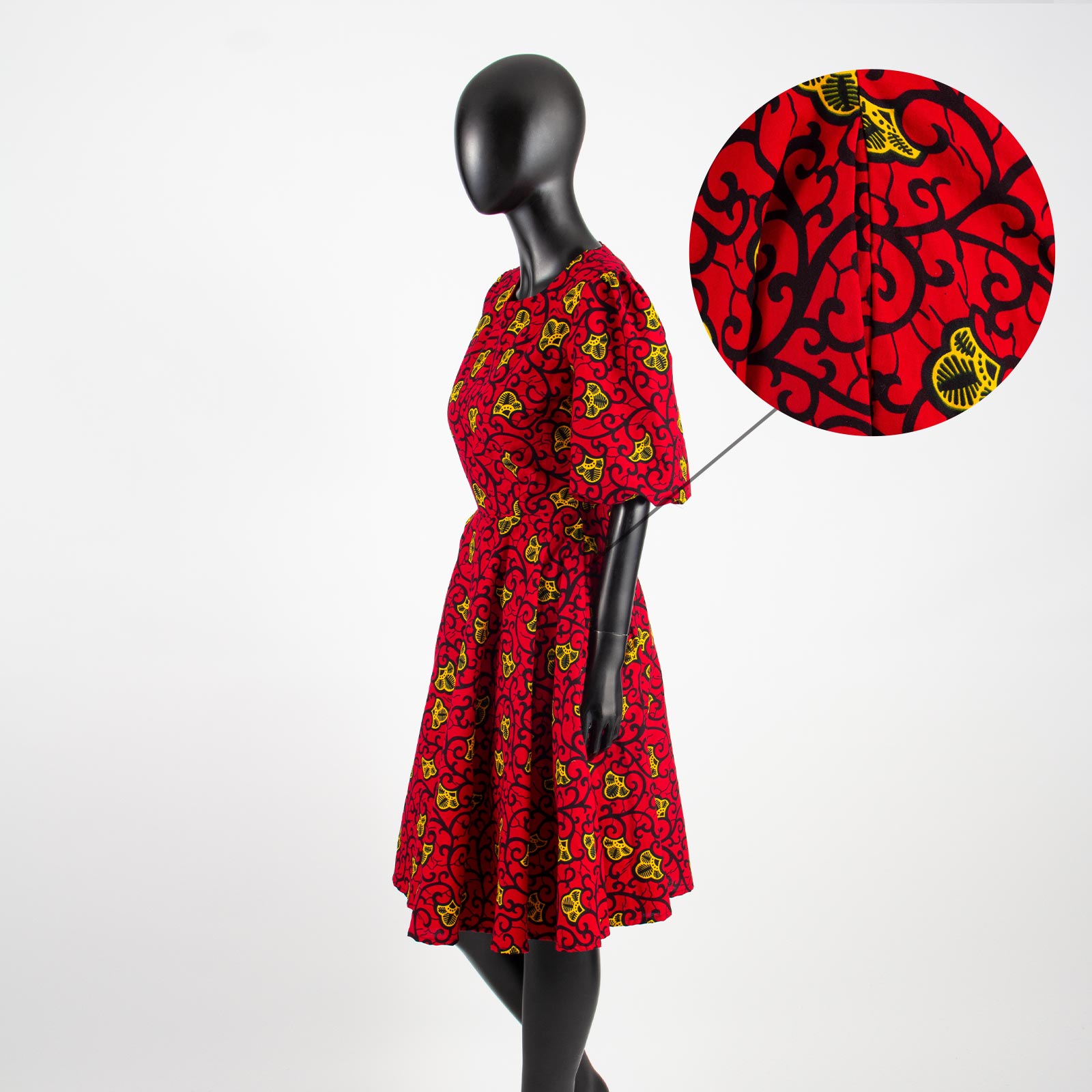 Vêtements Africains pour Femmes, Robe, Jupe, Manches Courtes, Bulle, Souffler le Genou, Mode Décontractée, Bazin, Riche, Ankara, Y2325085