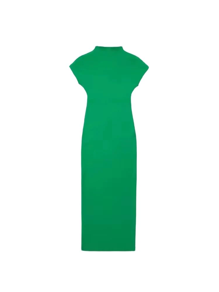 Femmes mode ajusté tricot robe mi-longue Vintage col rond manches courtes robes féminines robes Mujer