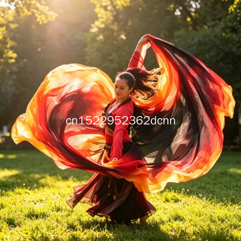 Nouveau Voile de Danse Orientale en Soie, Châles Légers pour Femmes, Voile Dégradé pour Spectacles de Danse