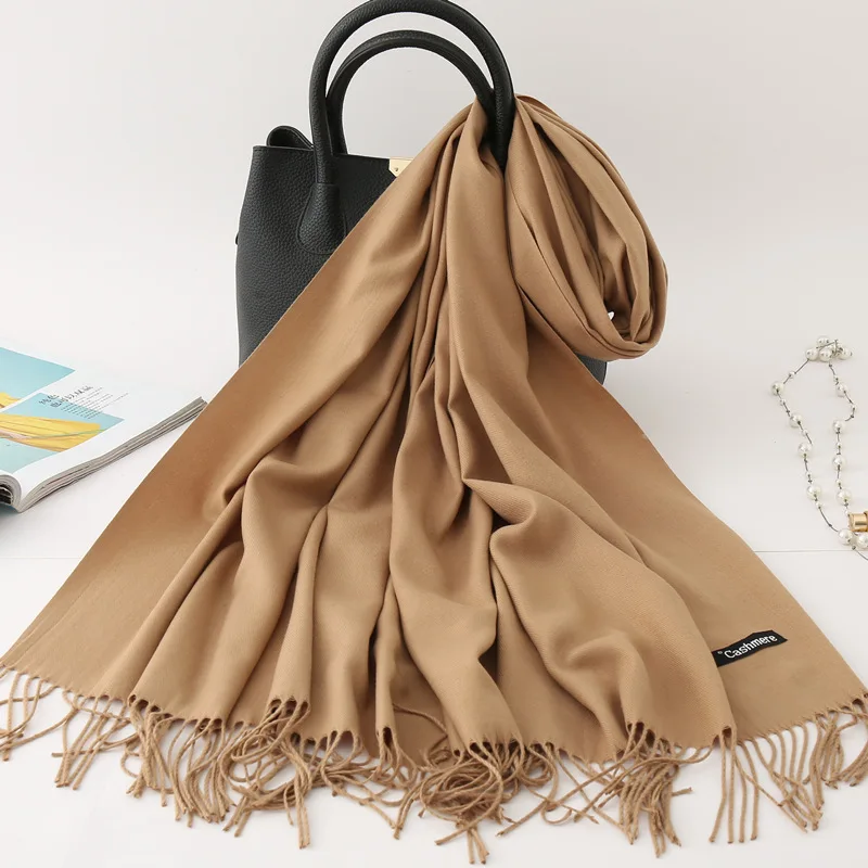Écharpe en cachemire de couleur unie pour hommes hiver Pashmina foulard chaud marine noir gris foulards d'affaires pour hommes châles Bufandas masculins