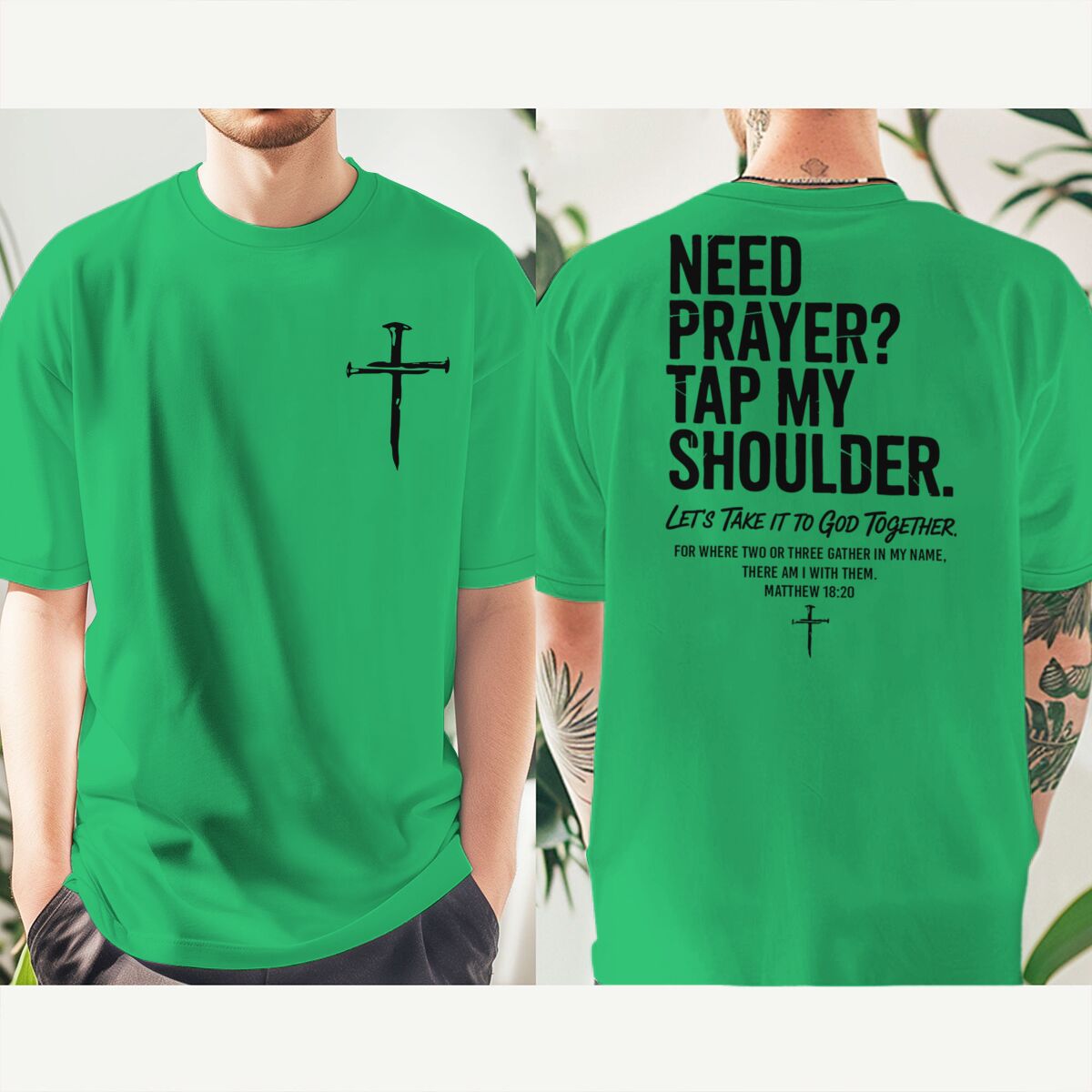 T-shirt de mode chrétien avec impression « Need Prayer Tap My Shoulder », pour hommes et femmes, versets bibliques, style vintage, streetwear Jésus