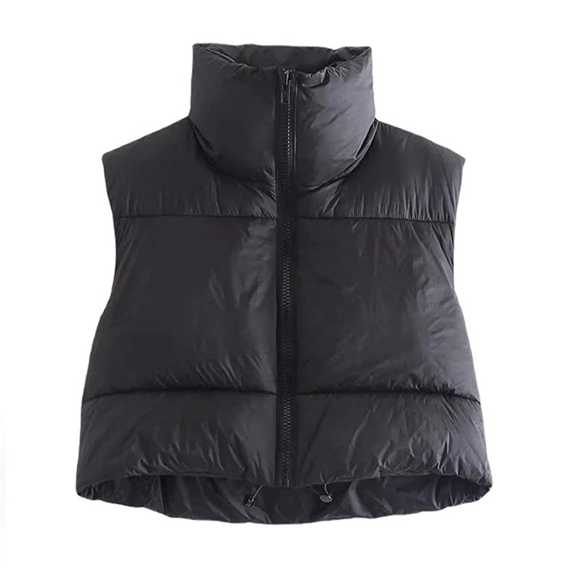 Veste de voyage matelassurera en coton pour femme, col montant, court, chaud, fibre, extérieur, automne, hiver