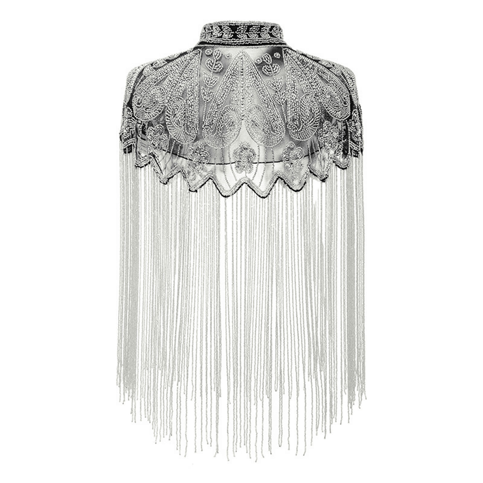 Cape de soirée à paillettes et perles pour femmes, châle à franges, robes à clapet, décor artistique pour fête de mariage
