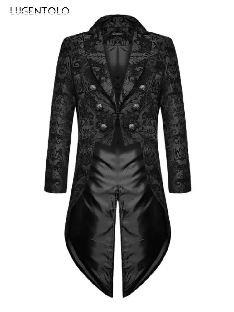 Hommes gothique Steampunk Tailcoat veste Jacquard victorien Vintage médiéval fête manteau bal Renaissance Costume Homme nouveau smoking
