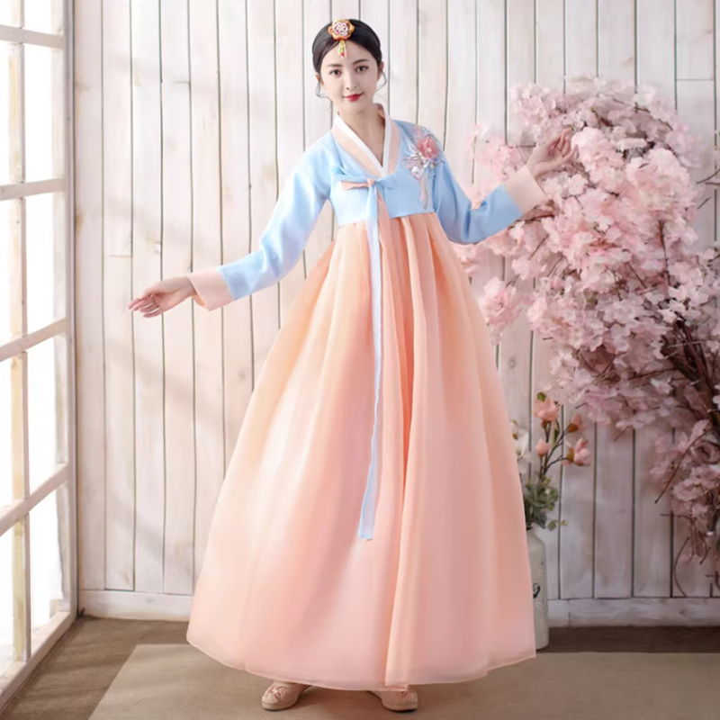 Robe Hanbok coréenne pour femmes, Costume de danse sur scène traditionnel ancien, vêtements asiatiques, Lady Palace, tissu de danse de mariage coréen