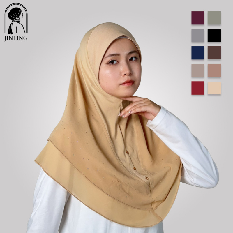 Nouveau foulard carré en mousseline de soie perlée et strass, style international, uni, pour femme, pratique