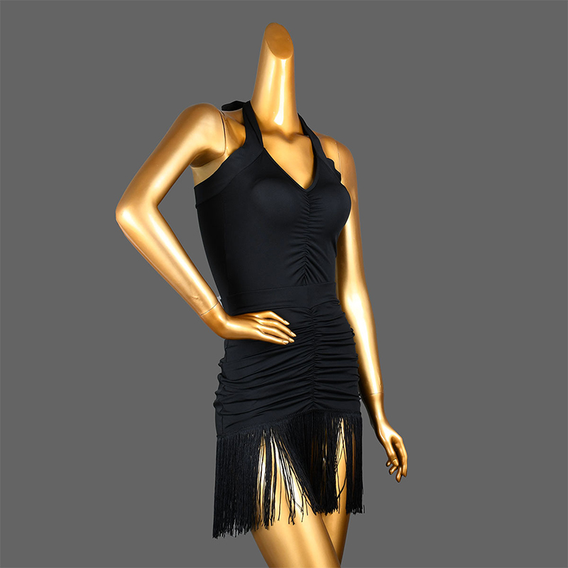 Jupe de brevLatine Noire à Franges pour Femme, Costume à Volants, de Salle de Bal, Régions ba, Samba, Tango, Chacha