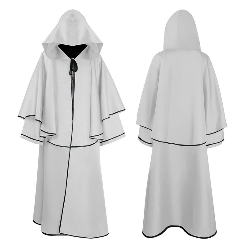 Cape médiévale à capuche Robe Cape 5 couleurs Robe de moine Cape à manches longues Cape de magicien Halloween scène Cosplay Costumes nouveau 2025