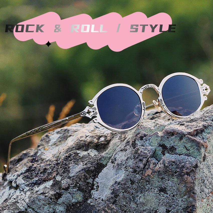 Lunettes de soleil ovales rétro punk style rock métallique pour femmes, lunettes de soleil gravées, lunettes de soleil cool pour hommes, accessoires de conduite tendance urbaine