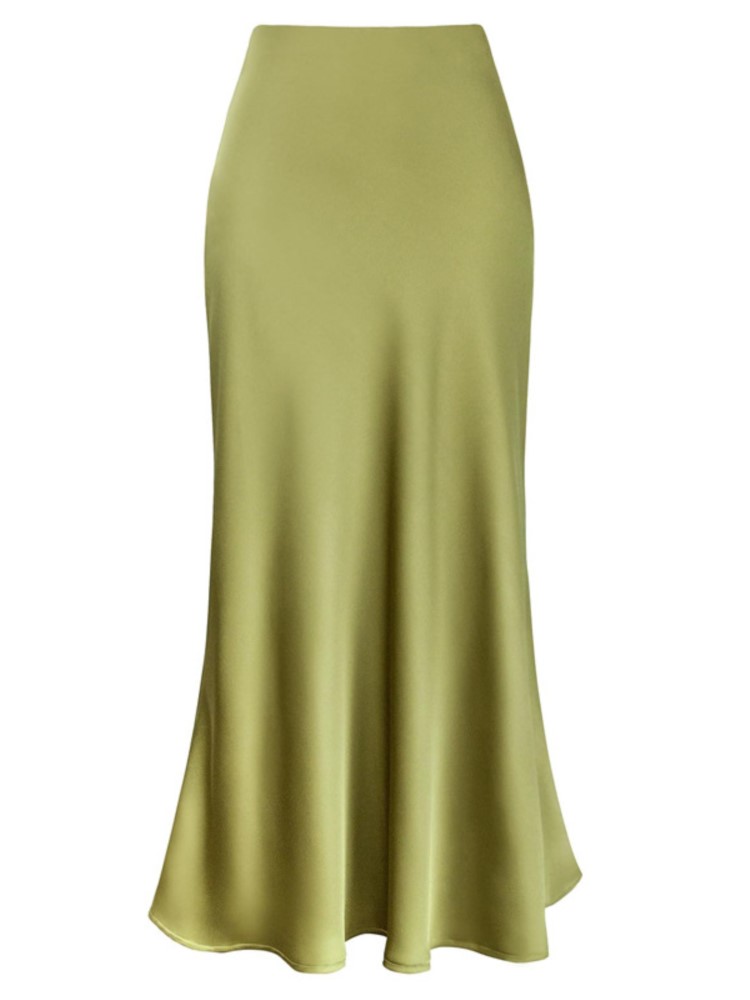 Demi jupe queue de poisson taille haute pour femme, surface forgée soyeuse, acide acétique, vêtements pour femmes, nouveau style, printemps et été