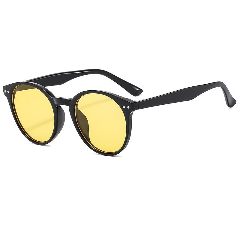 1 paire de lunettes de soleil haut de gamme à monture ronde, protection UV, légères et confortables, parfaites pour la photographie en vacances