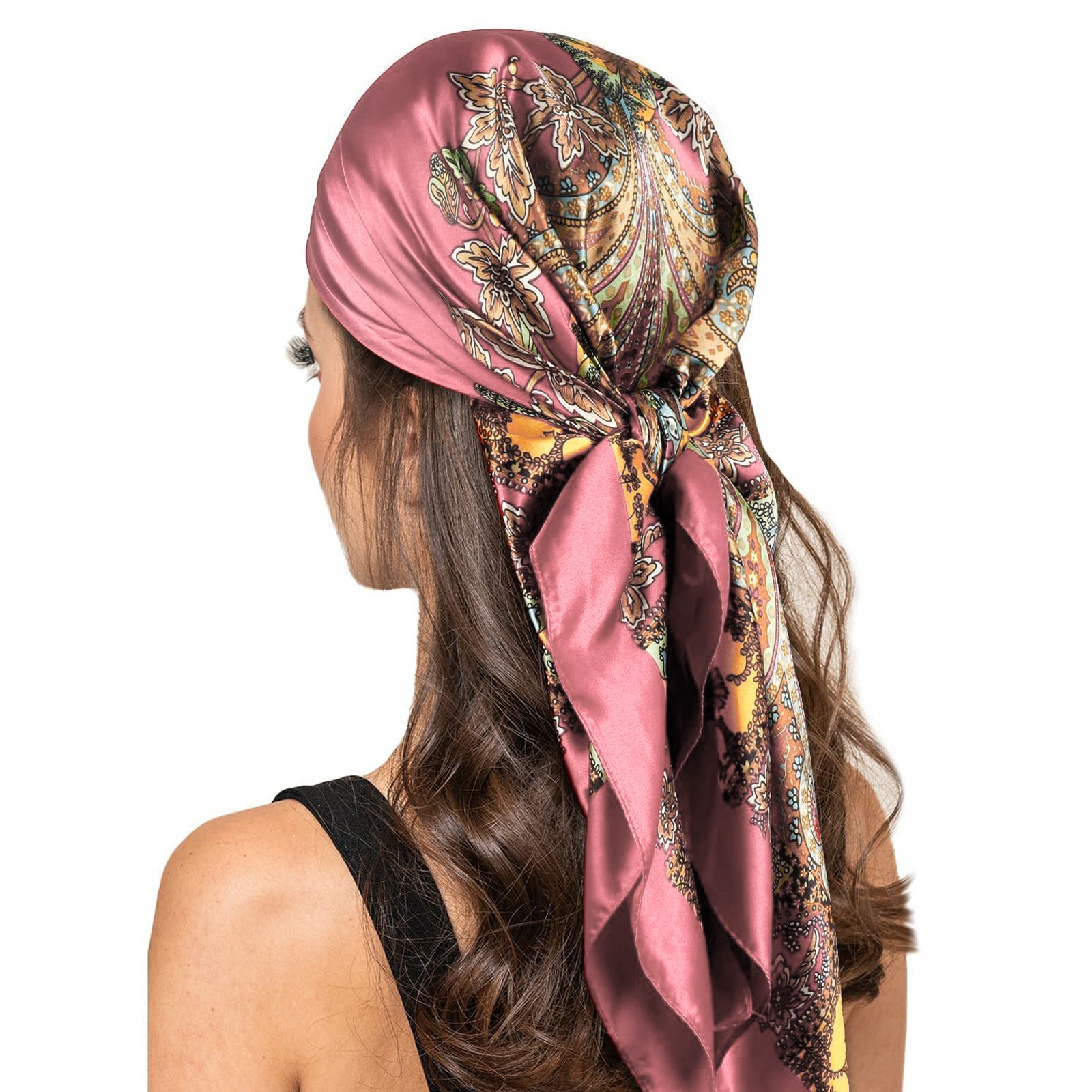 Foulards carrés en satin pour femmes, foulards légers pour le cou, bandana pour cheveux, foulard de la présidence, grandes bandes de sauna Boho, hijab à la mode
