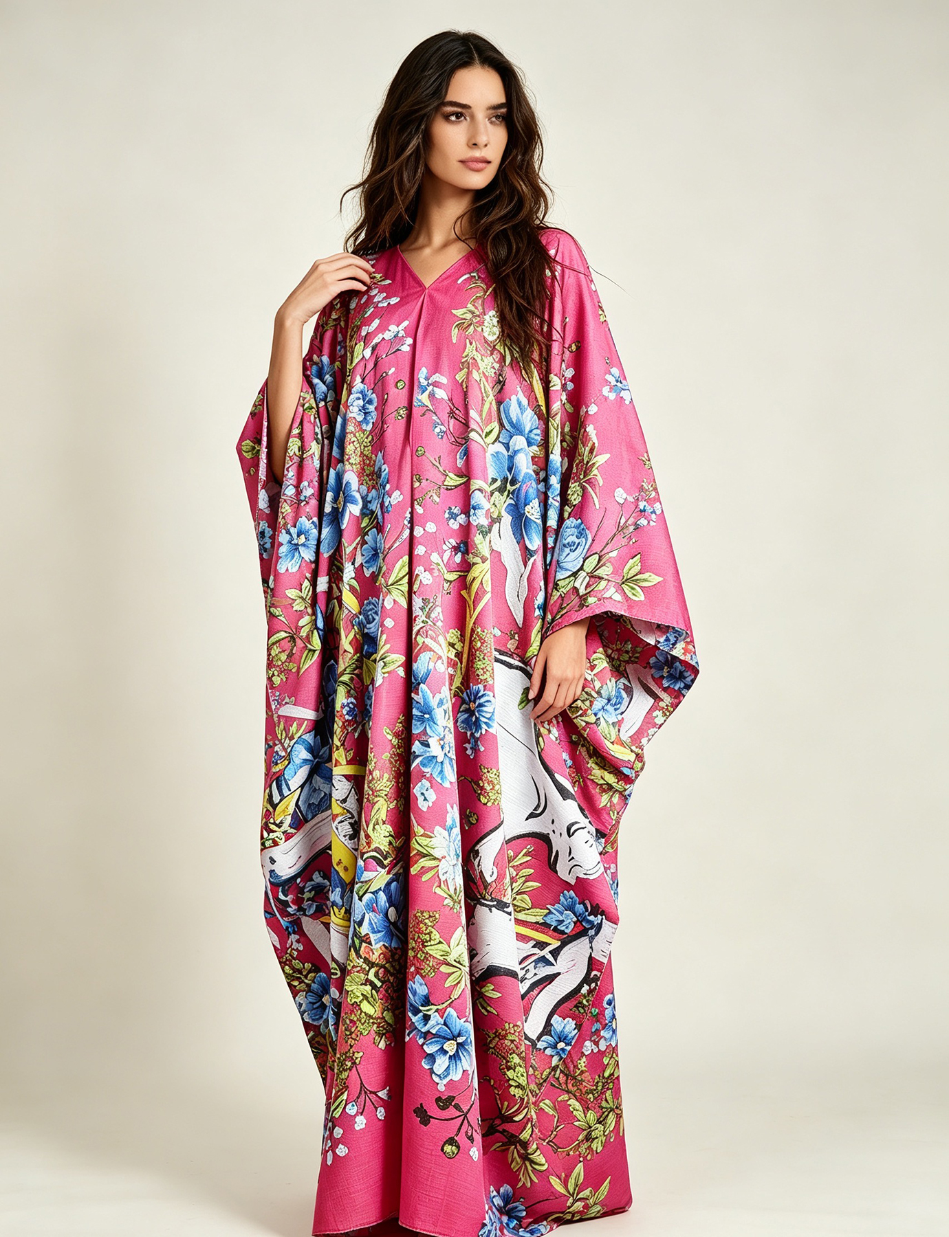 Robe longue à fleurs style Boho pour femmes africaines, tenue de plage, col en v, kaftan, musulman, Ramadan, été