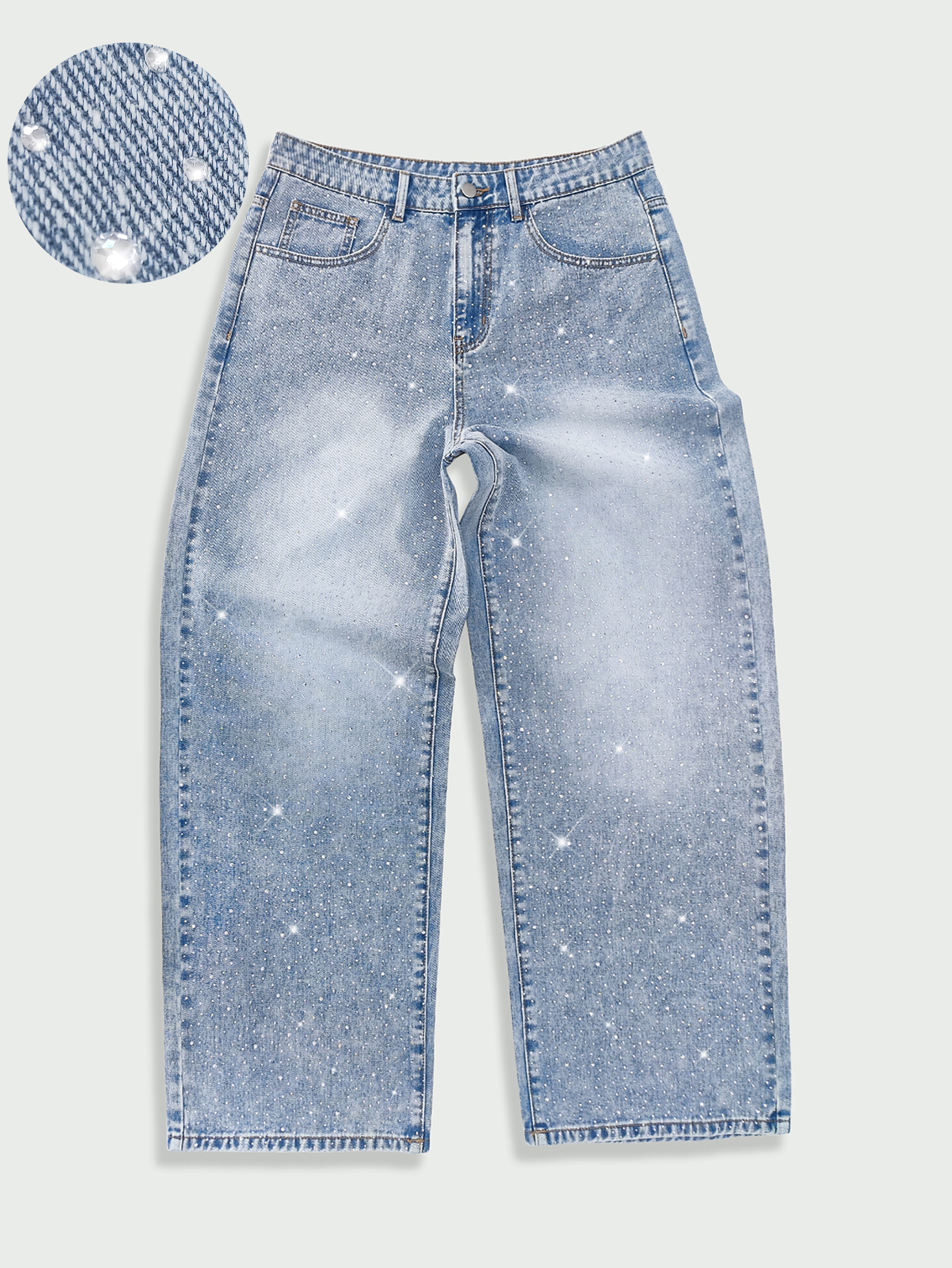 Jean ample imprimé pour homme, style streetwear, avec strass brillants, coupe large, style hip-hop, pour sorties, vêtements Y2K
