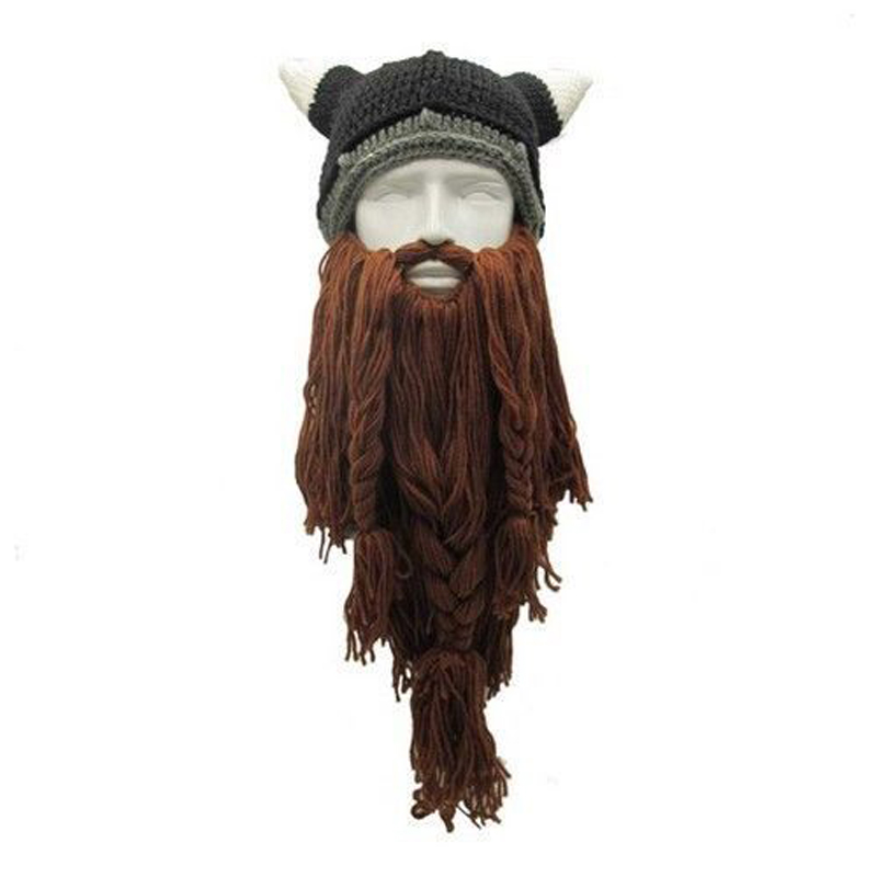 Chapeau de corne de barbe unisexe, bonnet de masque de ski, bonnet de vagin barbare, chapeau cool et chaud, cosplay d'Halloween, unisexe, 2019