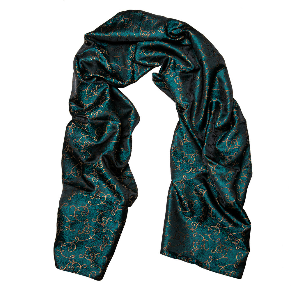 Écharpe pour homme Barry.Wang, jacquard floral, motif paisley, décontractée, formelle, or, vert, rouge, bleu, violet, gris, pour mariage, affaires, fête