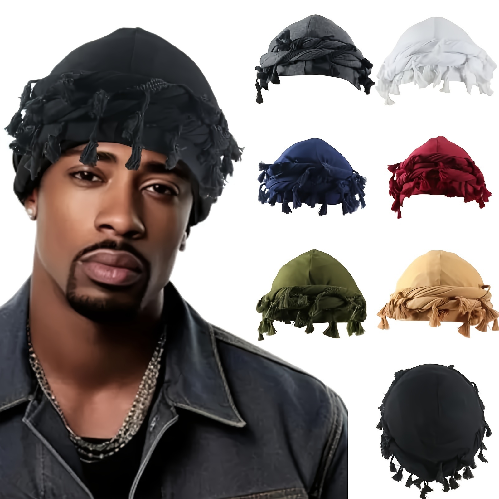 Automne hiver Turban pour hommes rue Vintage torsion bandeau Durag Satin doublé Halo Turban pour femmes Modal et Satin écharpe cravate