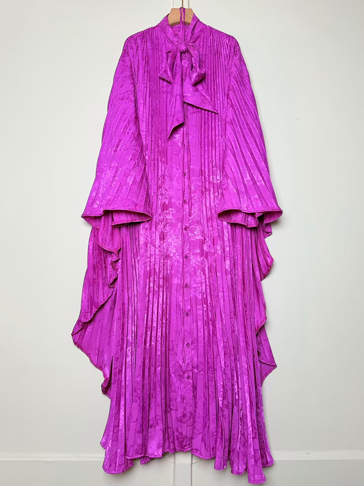 Robe Maxi élégante à imprimé floral pour femmes, manches chauve-souris, à lacets, style Boho irrégulier, Robe de soirée, haute qualité, jupe mode féminine d'automne